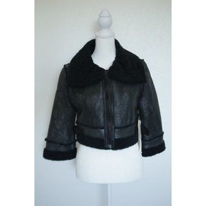 Bird by Juicy Couture Black Askam Leather Jacket Size Small NWT